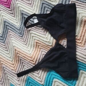 Nude. Label CUT OUT BRA WIDE STRAP - GOTS COTTON black xs nwt